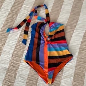 Mara Hoffman, One-piece, multi-color, halter swimsuit